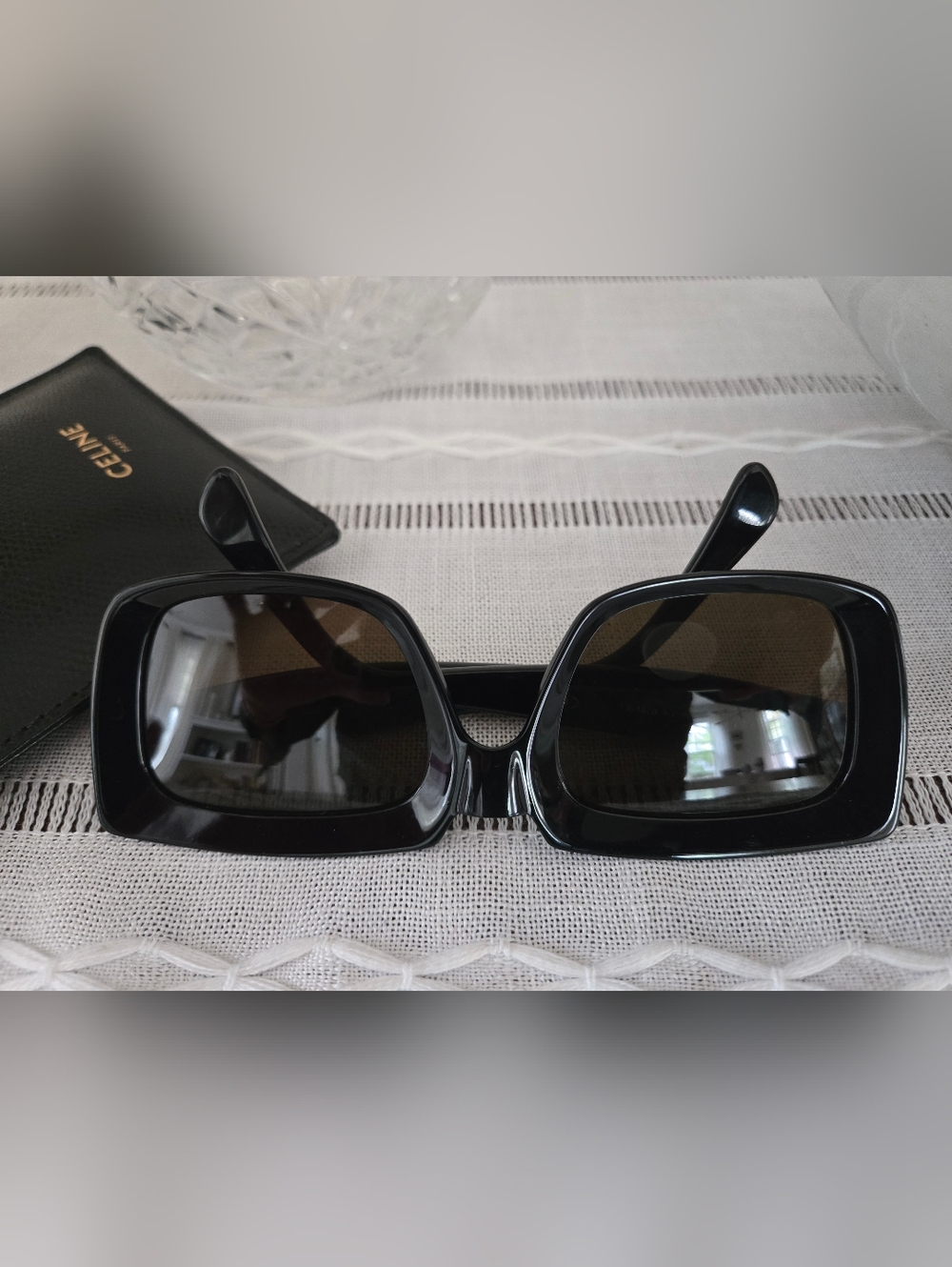 CELINE Classic Black Rectangular Sunglasses - Women Accessories - Picture 10 of 10